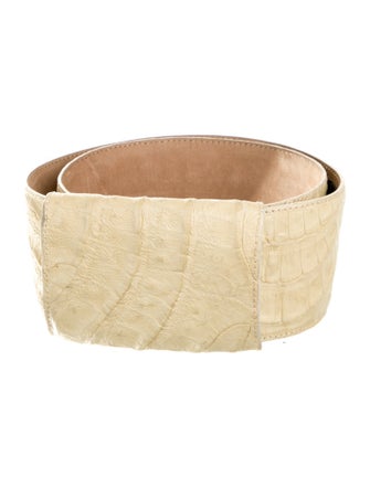 Donna Karan Wide Crocodile Waist Belt