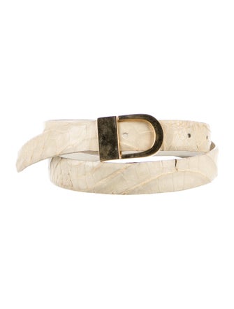 Donna Karan Skinny Embossed Leather Belt