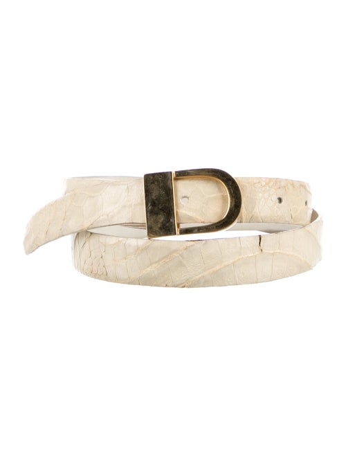 Donna Karan Skinny Embossed Leather Belt
