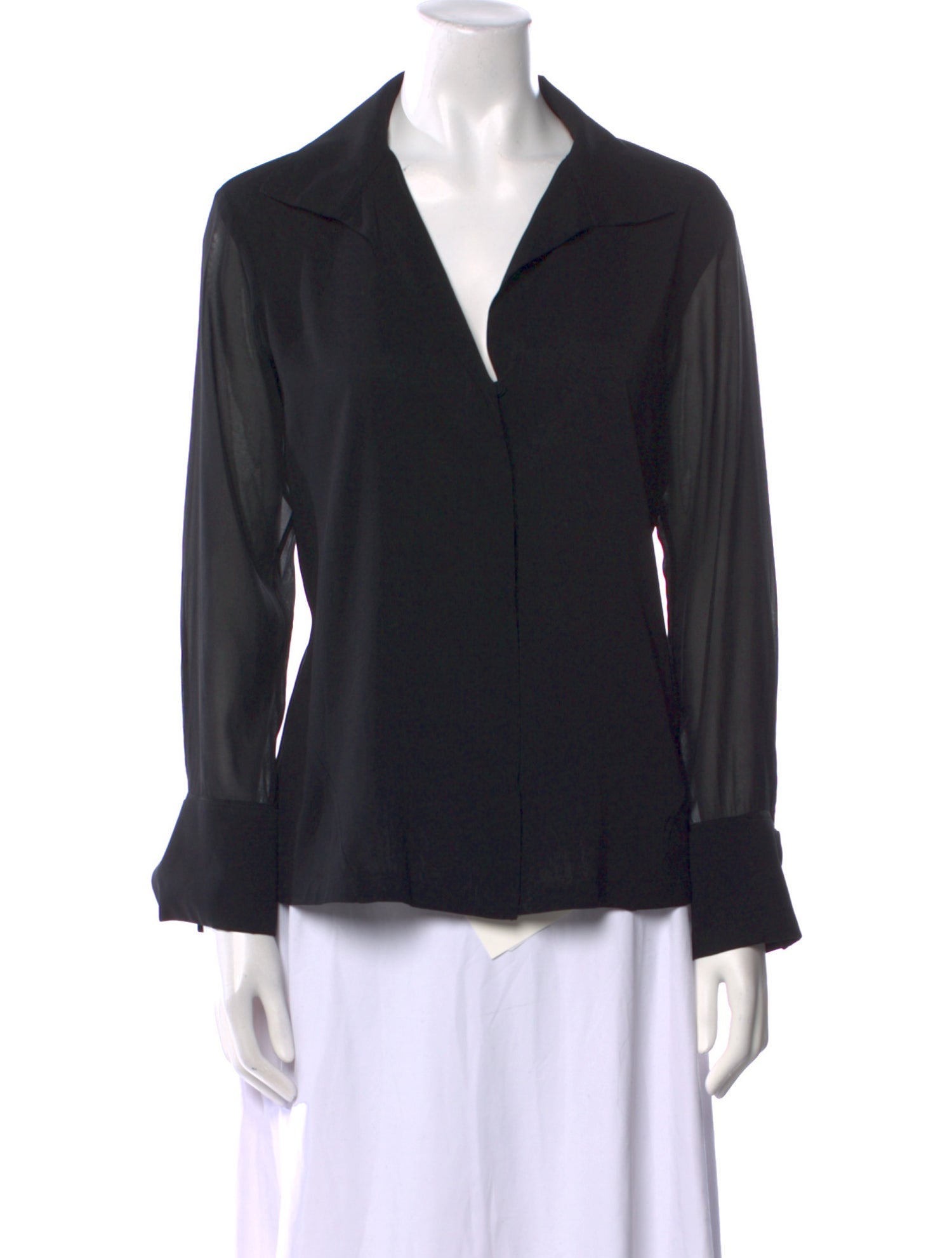 Donna Karan Long Sleeve Polo