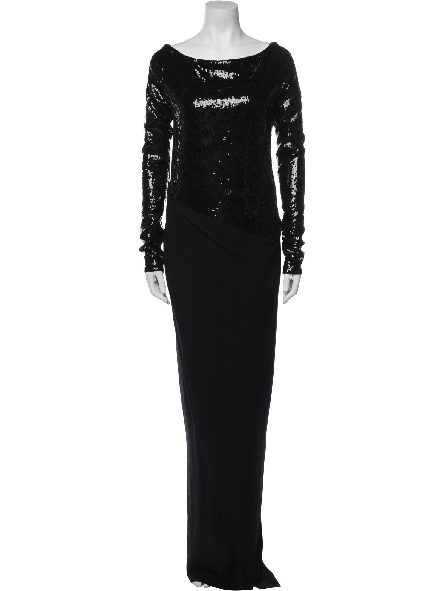 Donna Karan Bateau Neckline Long Dress