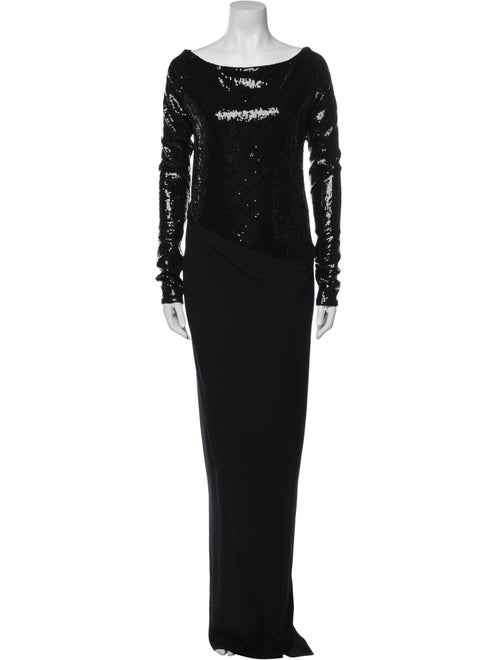 Donna Karan Bateau Neckline Long Dress