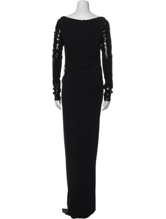 Donna Karan Bateau Neckline Long Dress