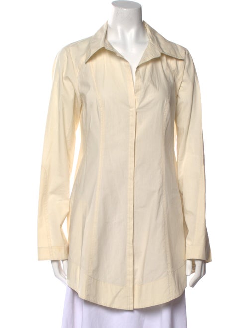 Donna Karan Long Sleeve Button-Up Top