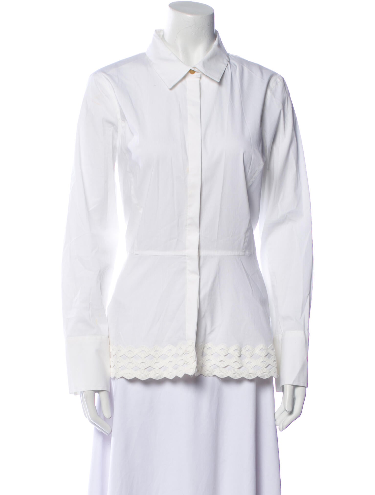 Donna Karan Long Sleeve Button-Up Top