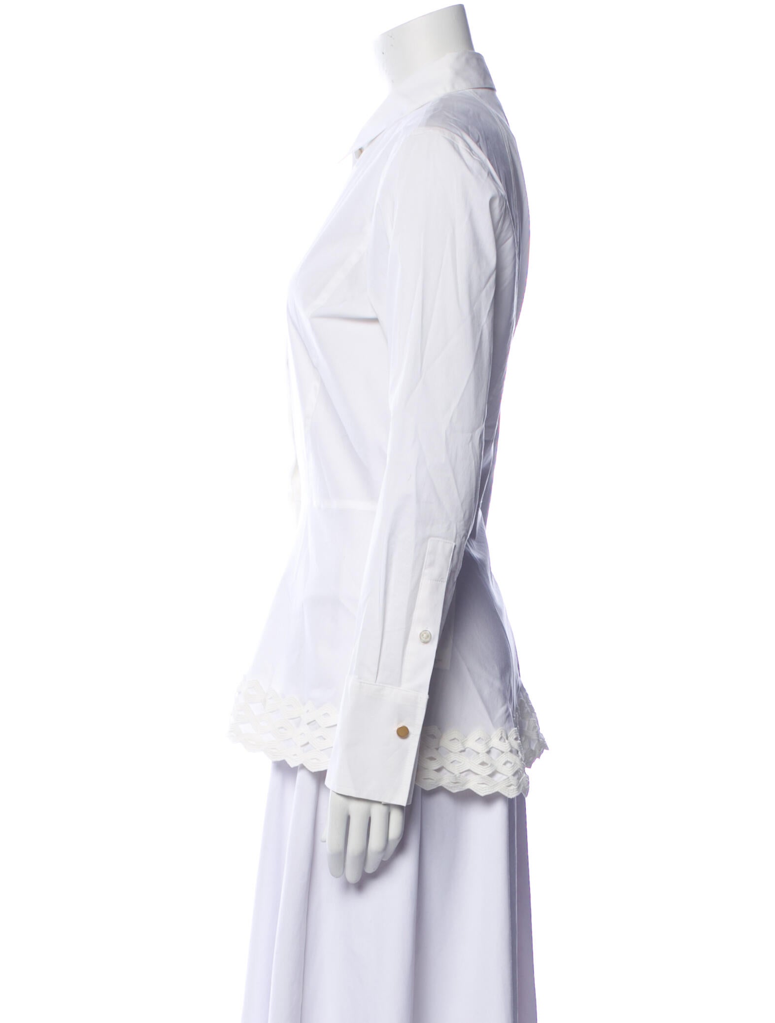 Donna Karan Long Sleeve Button-Up Top
