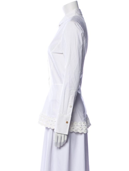 Donna Karan Long Sleeve Button-Up Top