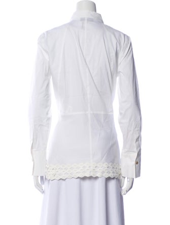 Donna Karan Long Sleeve Button-Up Top