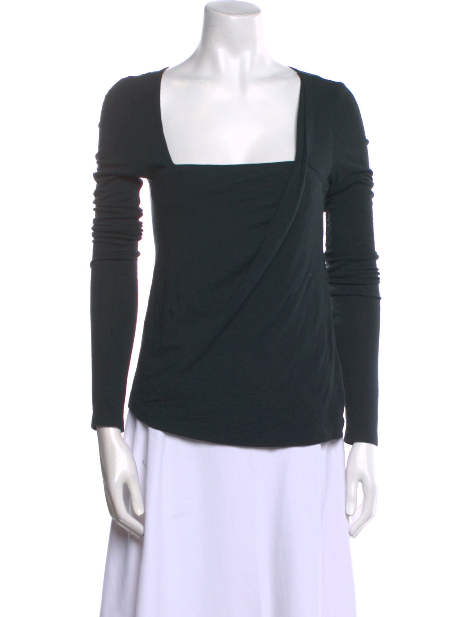 Donna Karan Wool Square Neckline Top