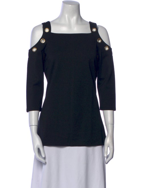 Donna Karan Square Neckline Three-Quarter Sleeve Top