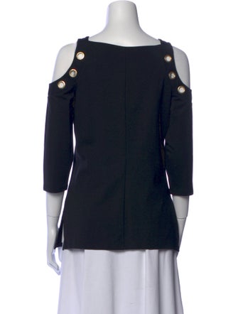 Donna Karan Square Neckline Three-Quarter Sleeve Top