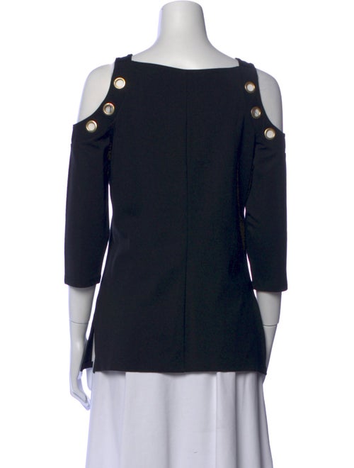 Donna Karan Square Neckline Three-Quarter Sleeve Top