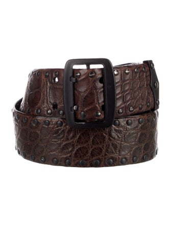 Donna Karan Wide Alligator Waist Belt