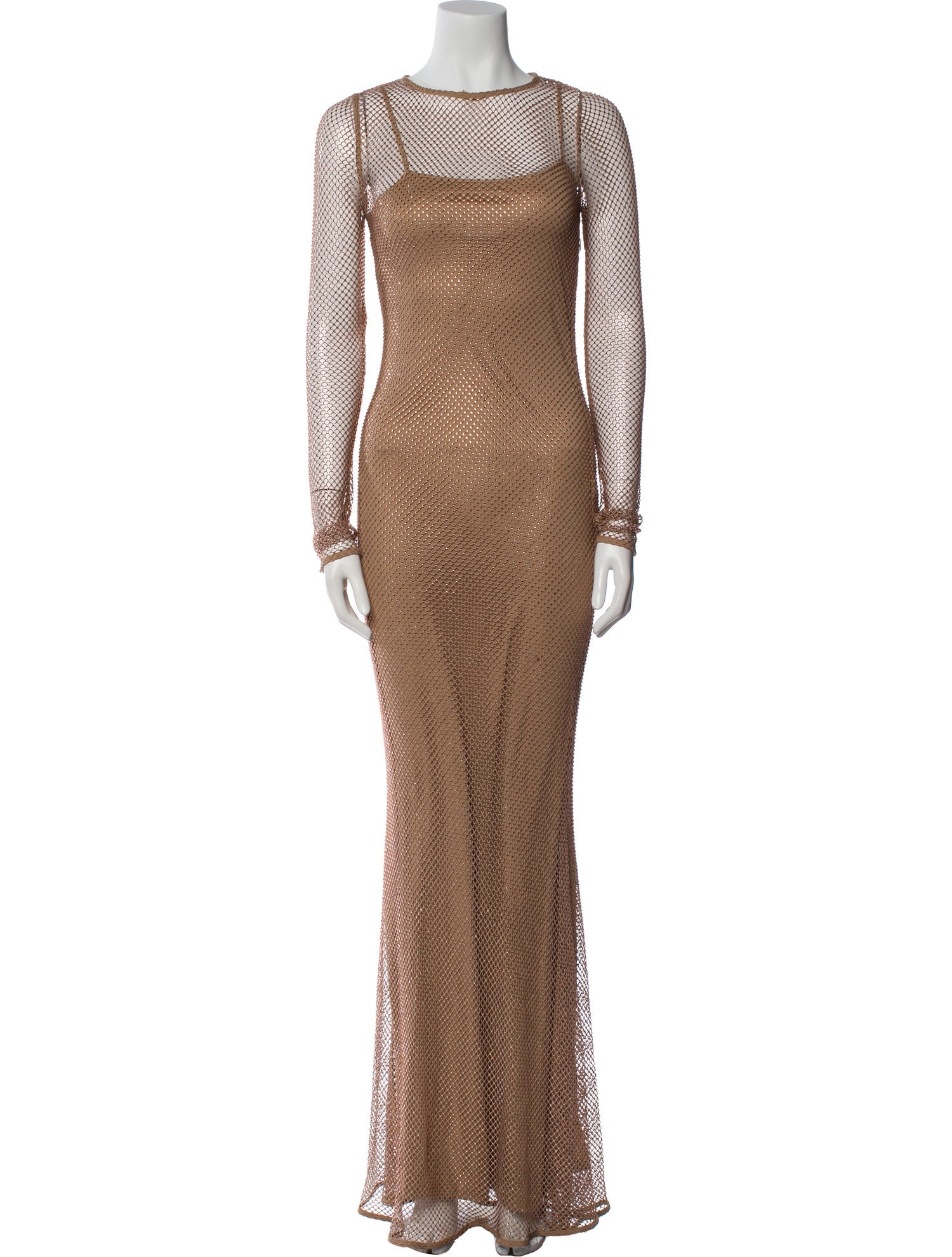 Donna Karan Bateau Neckline Long Dress