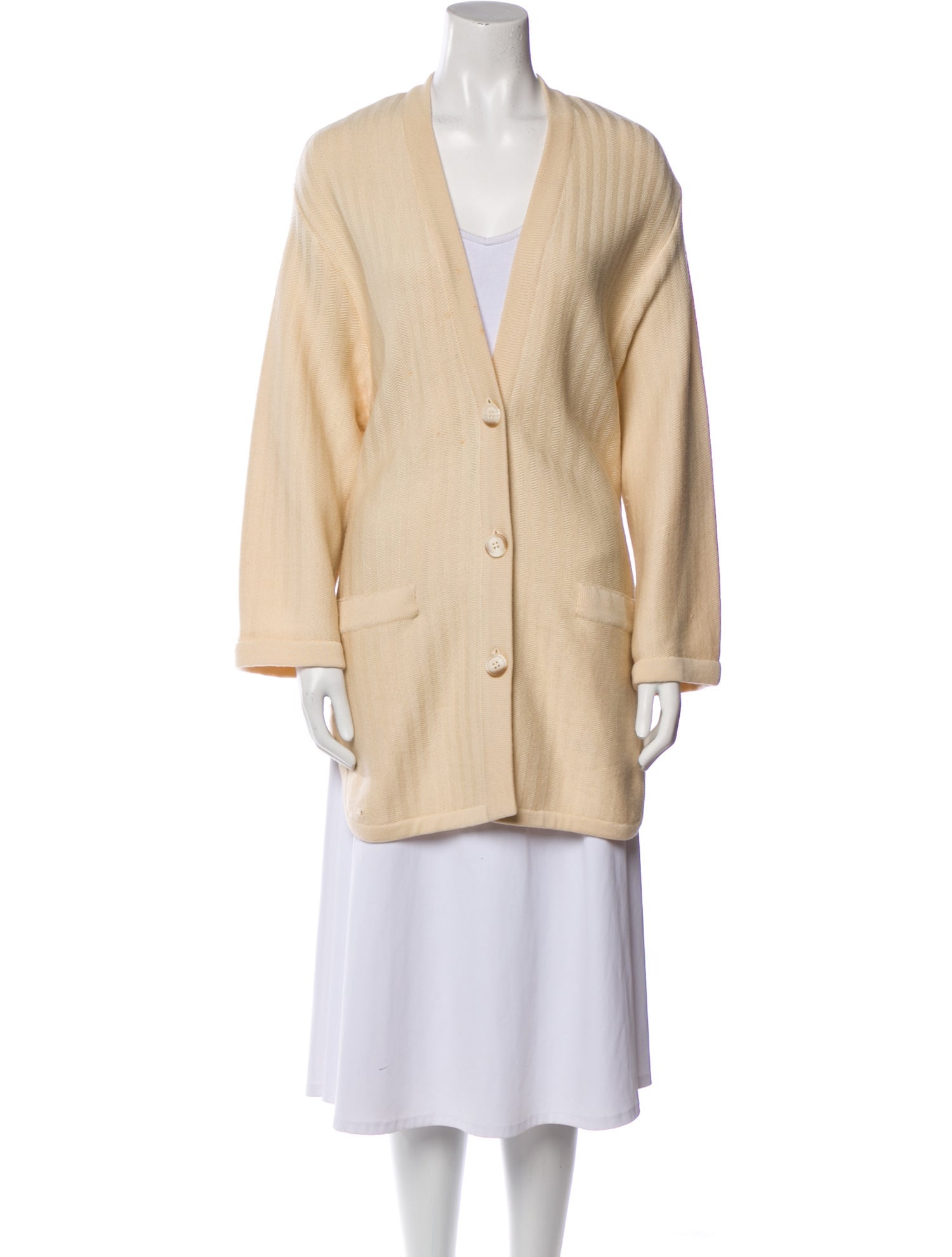 Donna Karan Wool V-Neck Sweater