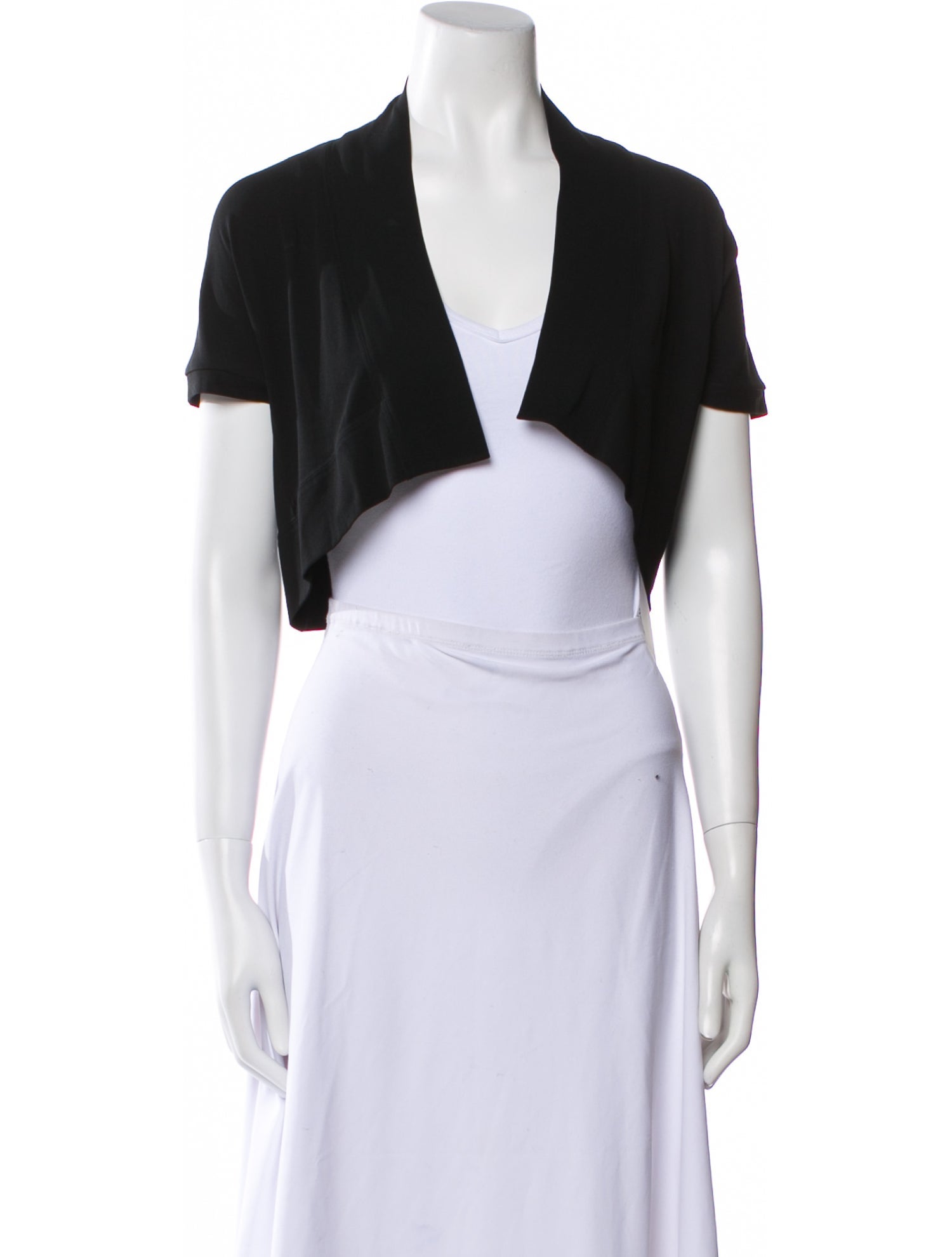 Donna Karan V-Neck Short Sleeve Crop Top