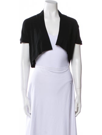 Donna Karan V-Neck Short Sleeve Crop Top