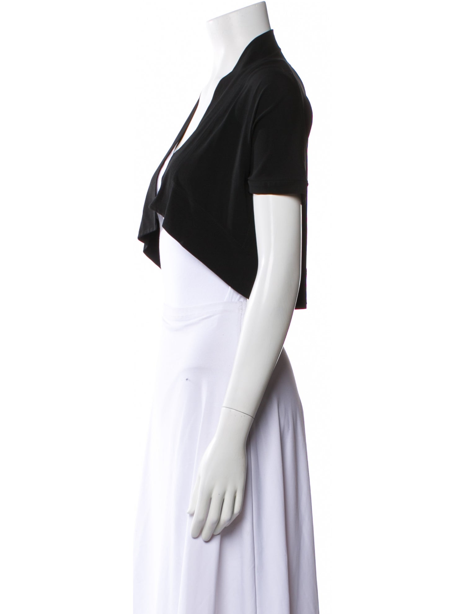 Donna Karan V-Neck Short Sleeve Crop Top