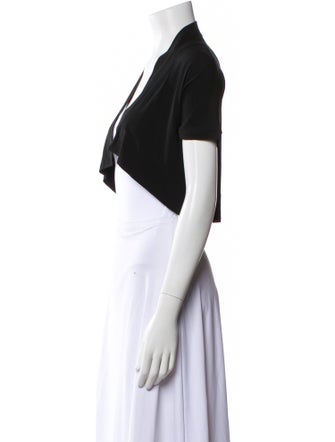 Donna Karan V-Neck Short Sleeve Crop Top