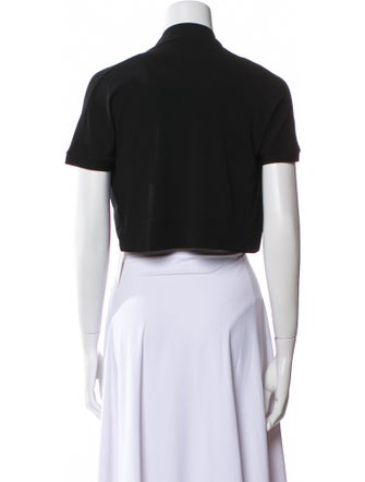 Donna Karan V-Neck Short Sleeve Crop Top