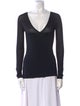 Donna Karan V-Neck Long Sleeve Top