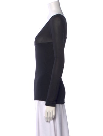 Donna Karan V-Neck Long Sleeve Top