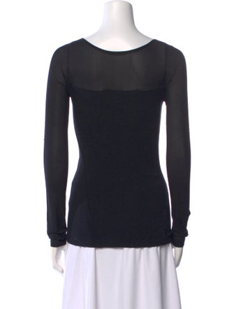 Donna Karan V-Neck Long Sleeve Top