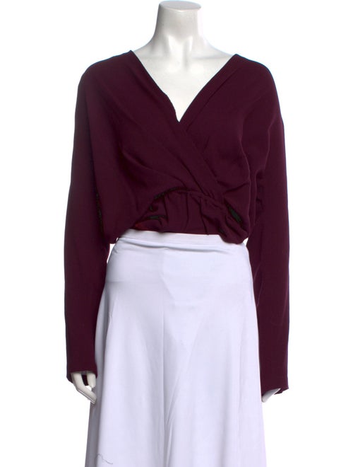 Donna Karan Silk V-Neck Crop Top