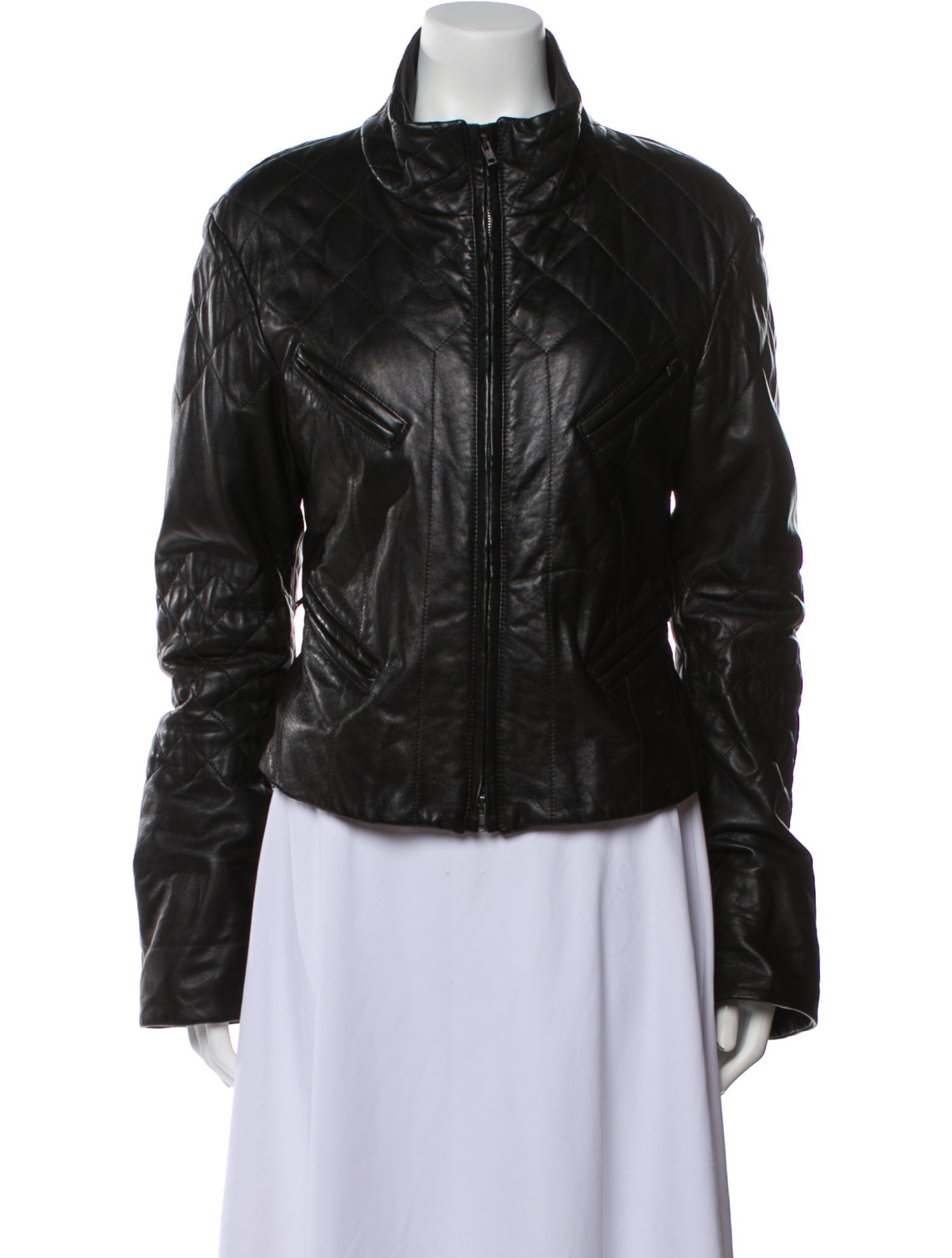 Donna Karan Leather Biker Jacket