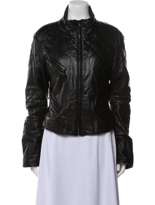 Donna Karan Leather Biker Jacket