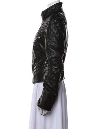 Donna Karan Leather Biker Jacket