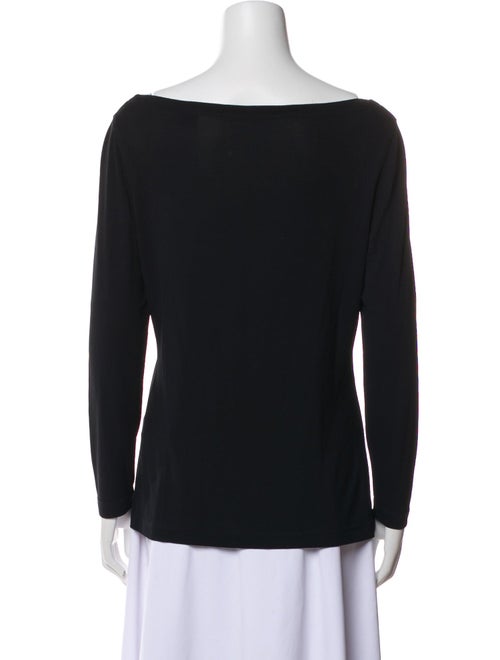 Donna Karan Bateau Neckline Long Sleeve Top