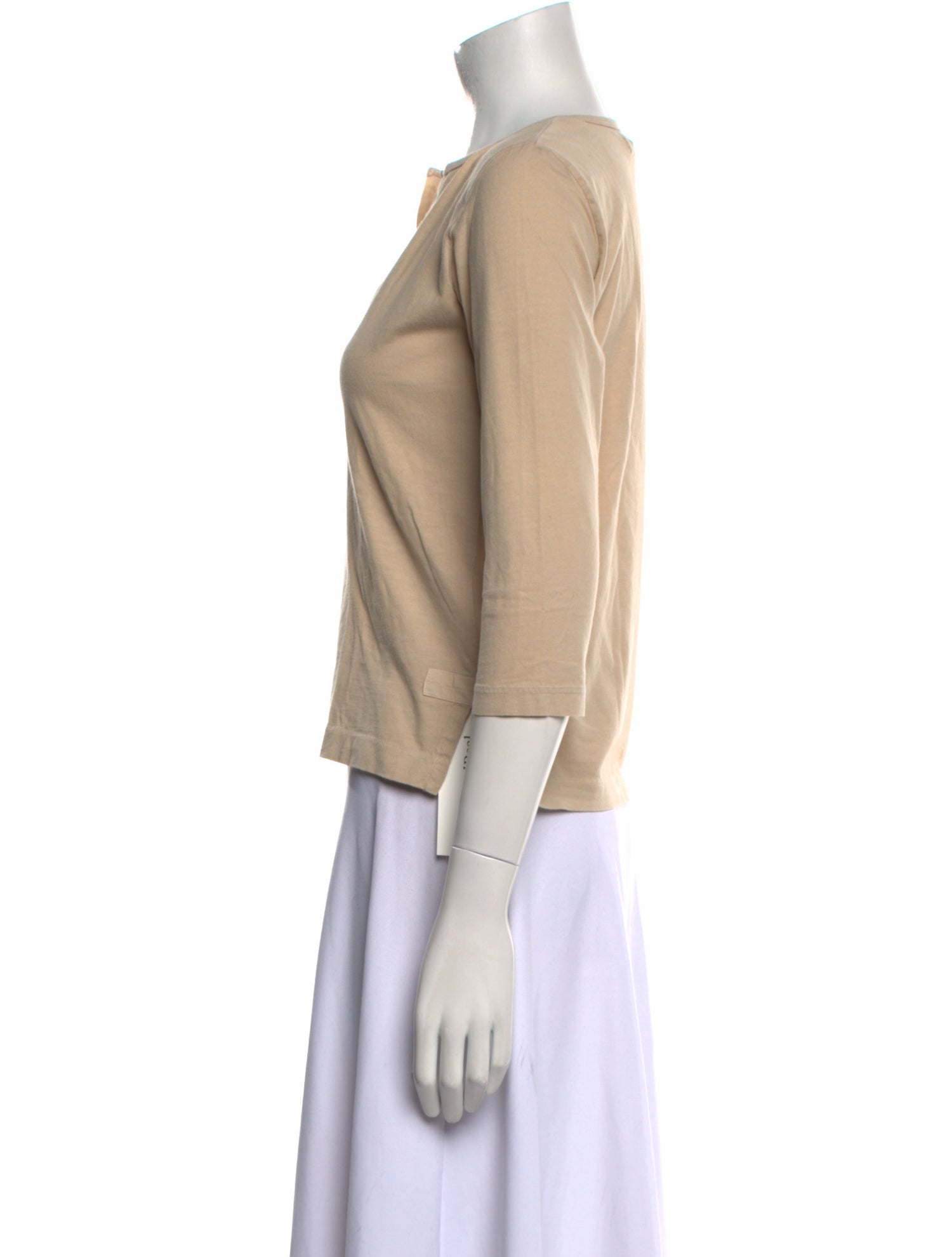 DKNY V-Neck Three-Quarter Sleeve Crop Top