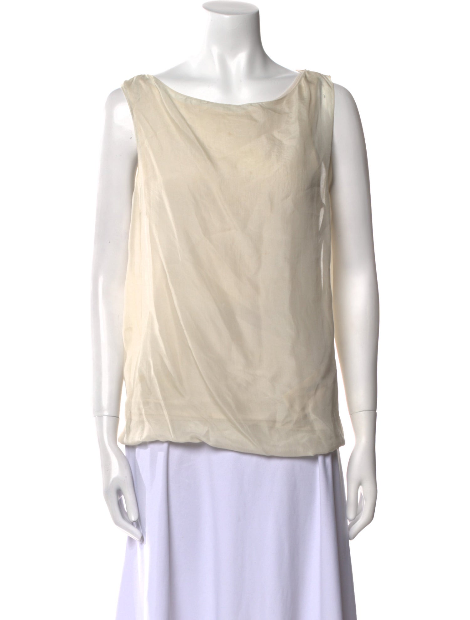 Donna Karan Silk Bateau Neckline Blouse