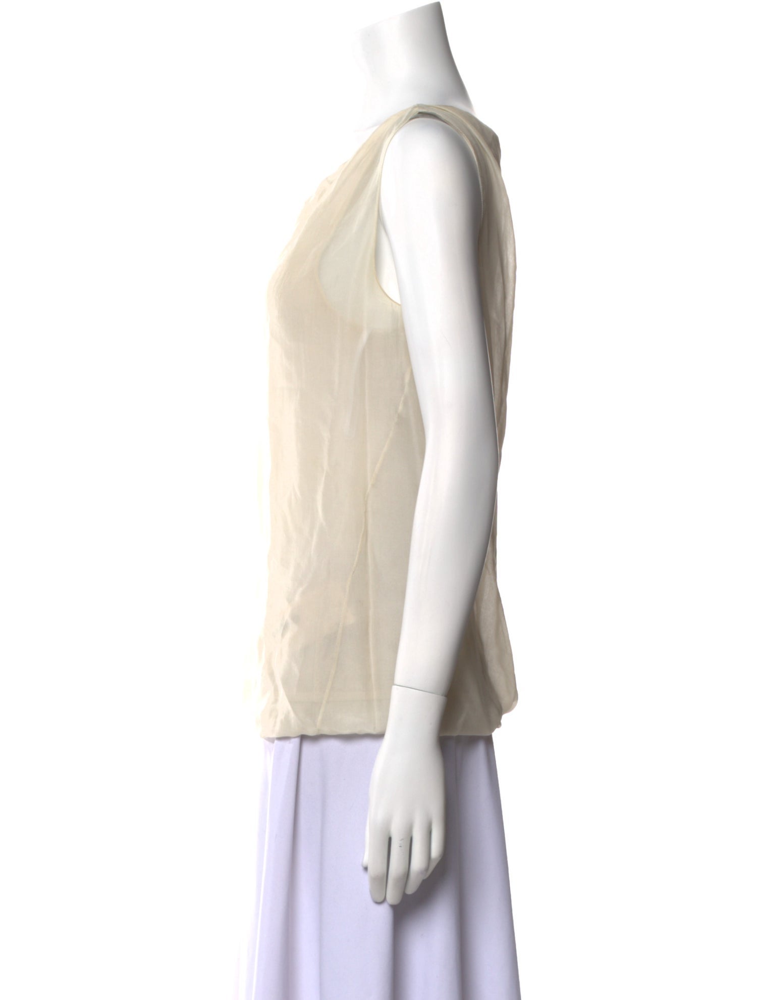 Donna Karan Silk Bateau Neckline Blouse