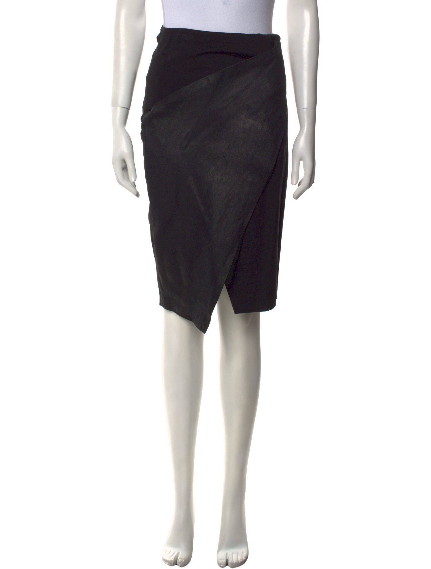 Donna Karan Lamb Leather Knee-Length Skirt