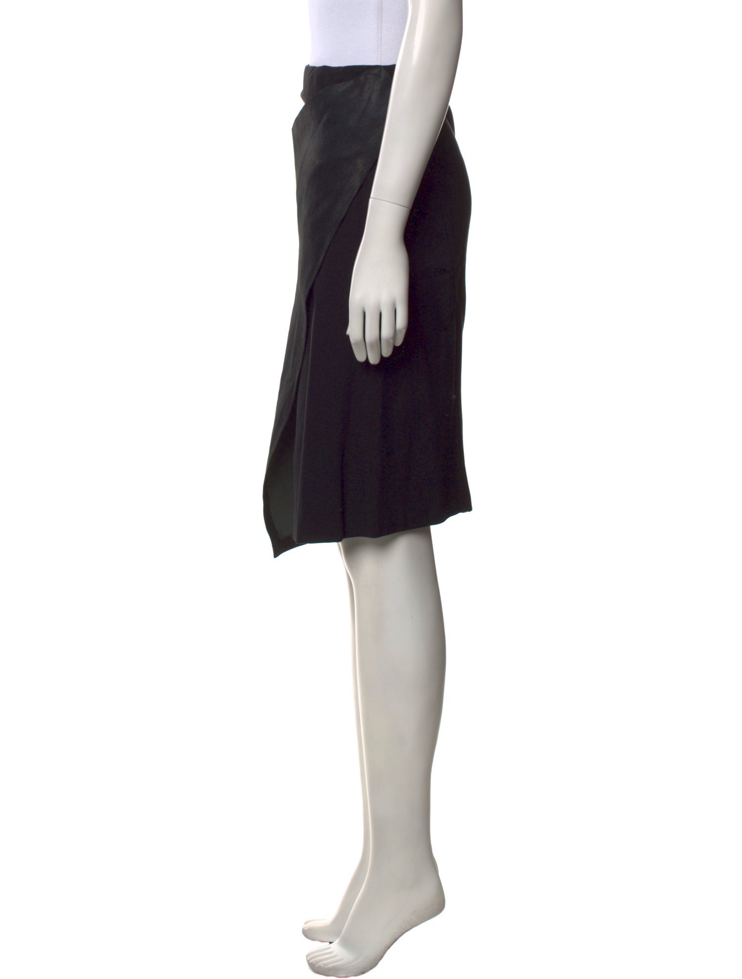 Donna Karan Lamb Leather Knee-Length Skirt