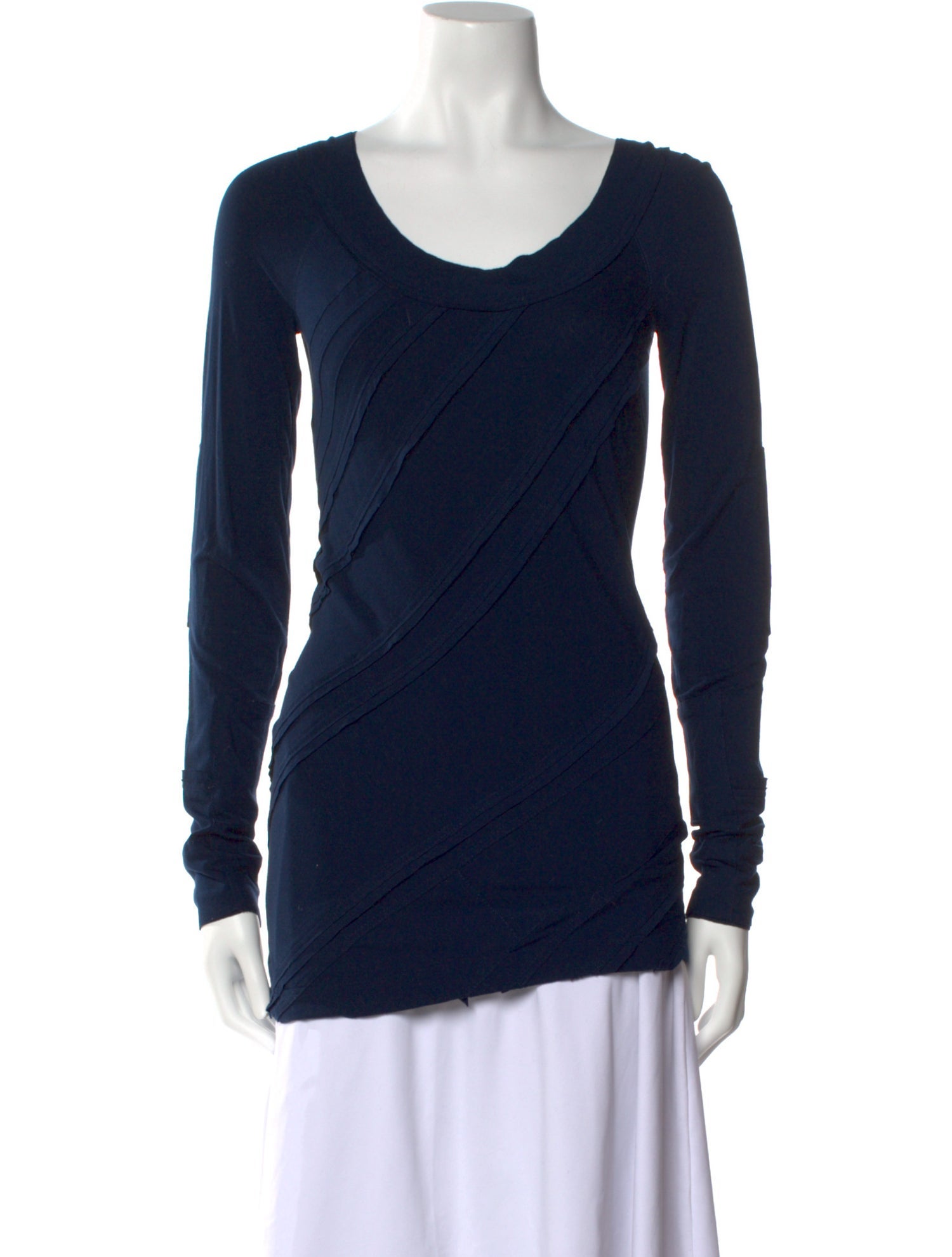 Donna Karan Scoop Neck Long Sleeve Top