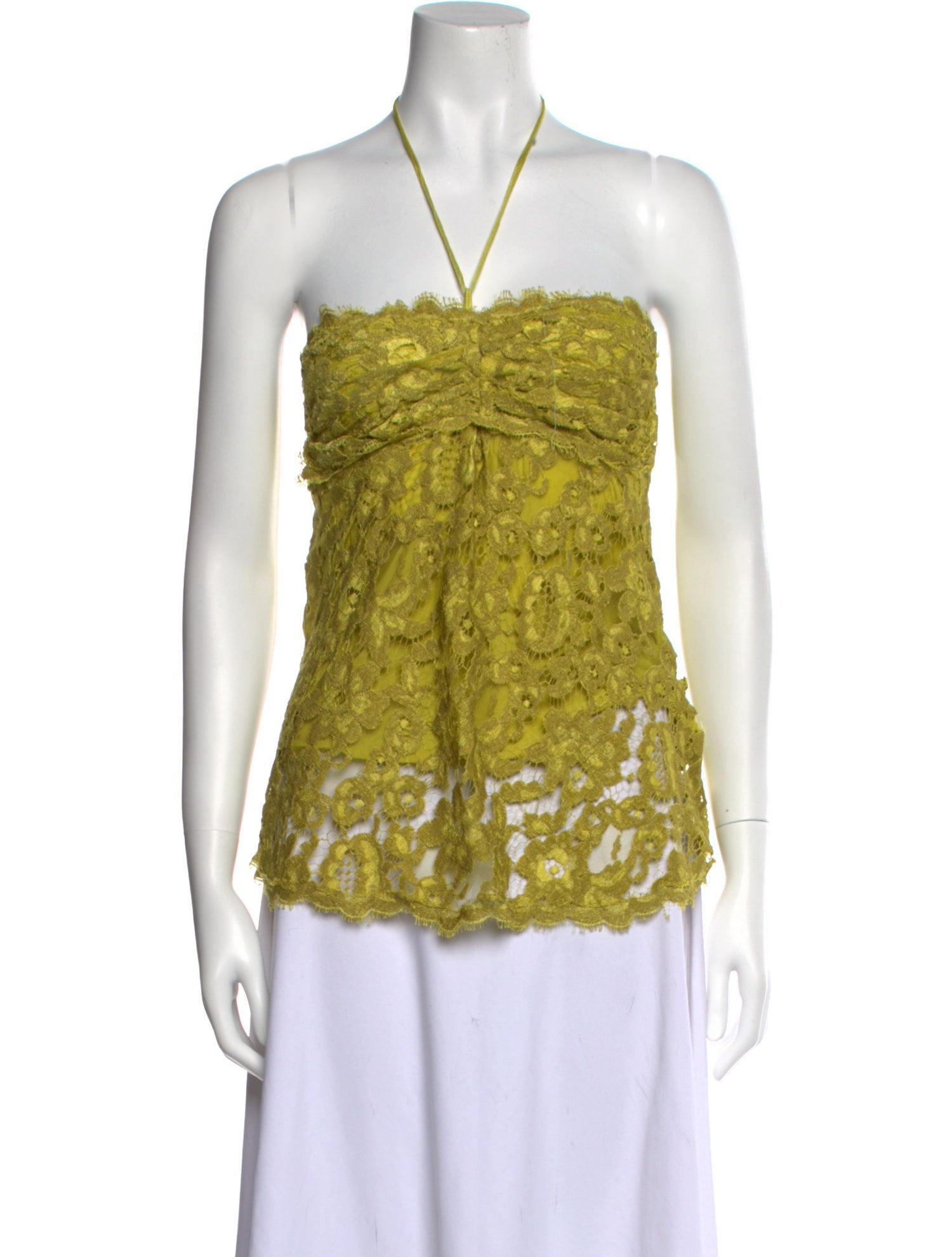 Donna Karan Lace Pattern Halterneck Top
