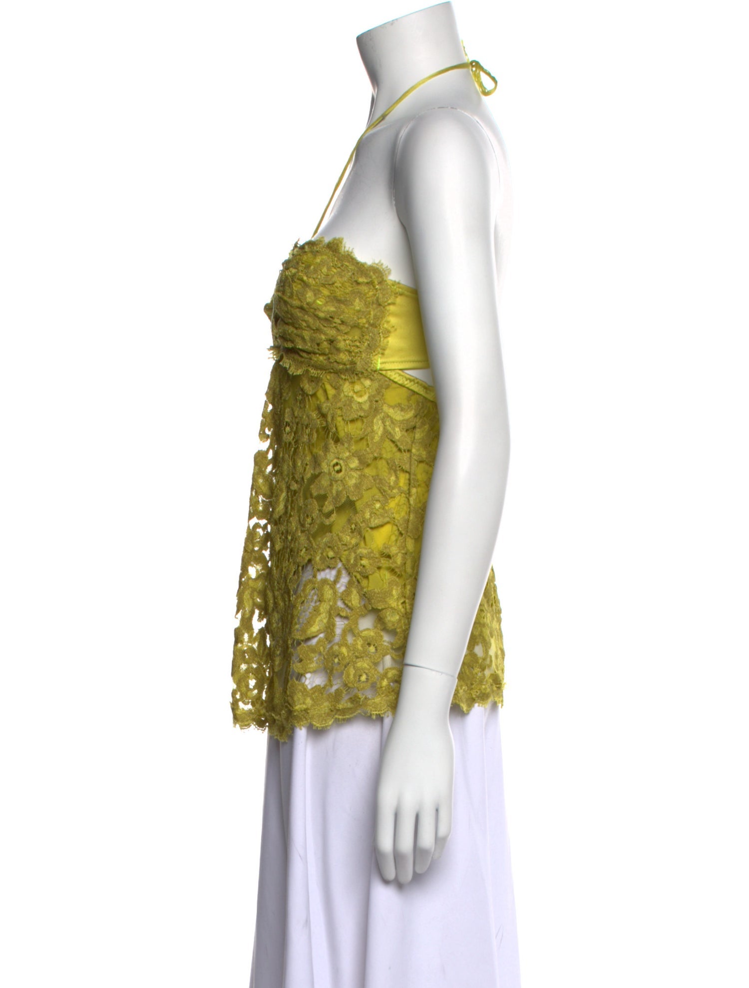 Donna Karan Lace Pattern Halterneck Top