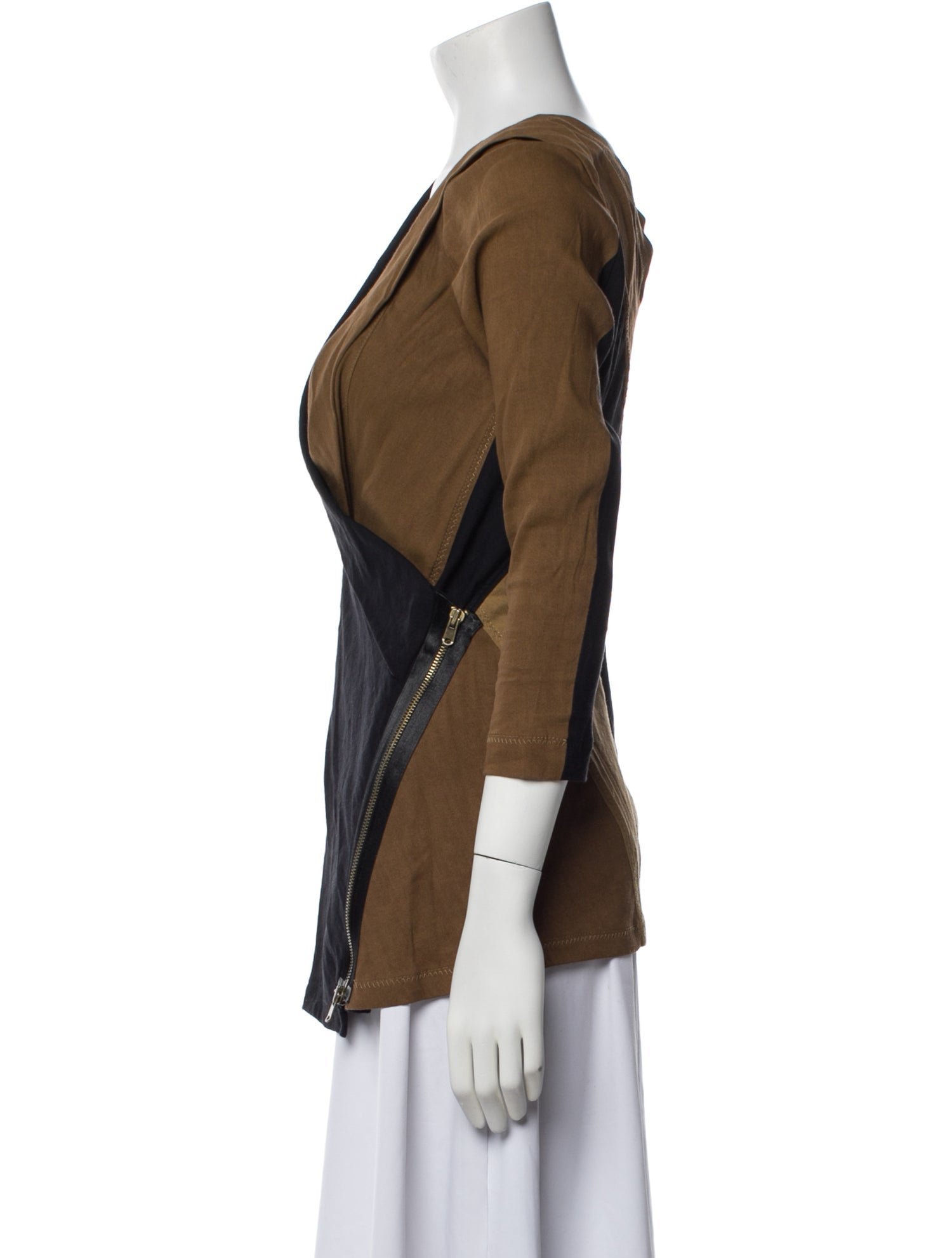 Donna Karan Linen Striped Blazer