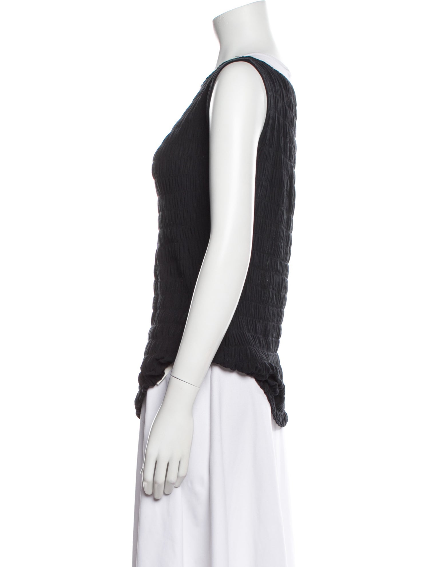 Donna Karan Bateau Neckline Sleeveless Top