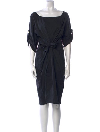 Donna Karan Bateau Neckline Knee-Length Dress