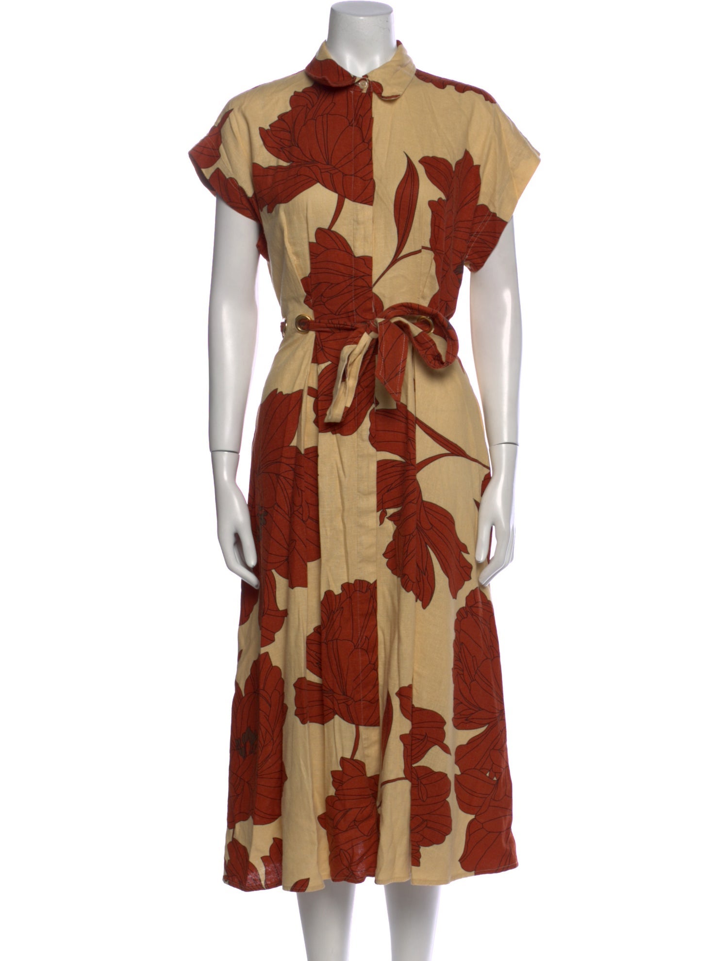 Donna Karan Linen Midi Length Dress