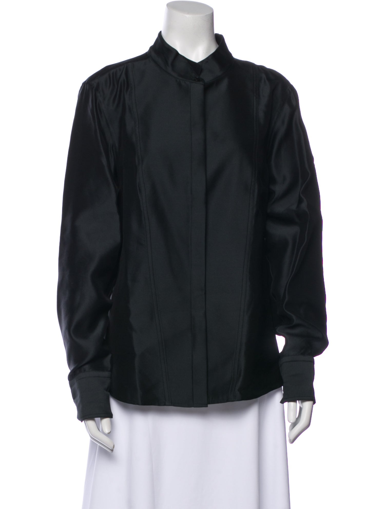 Donna Karan Long Sleeve Button-Up Top