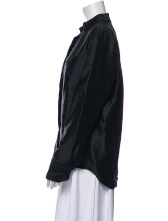 Donna Karan Long Sleeve Button-Up Top