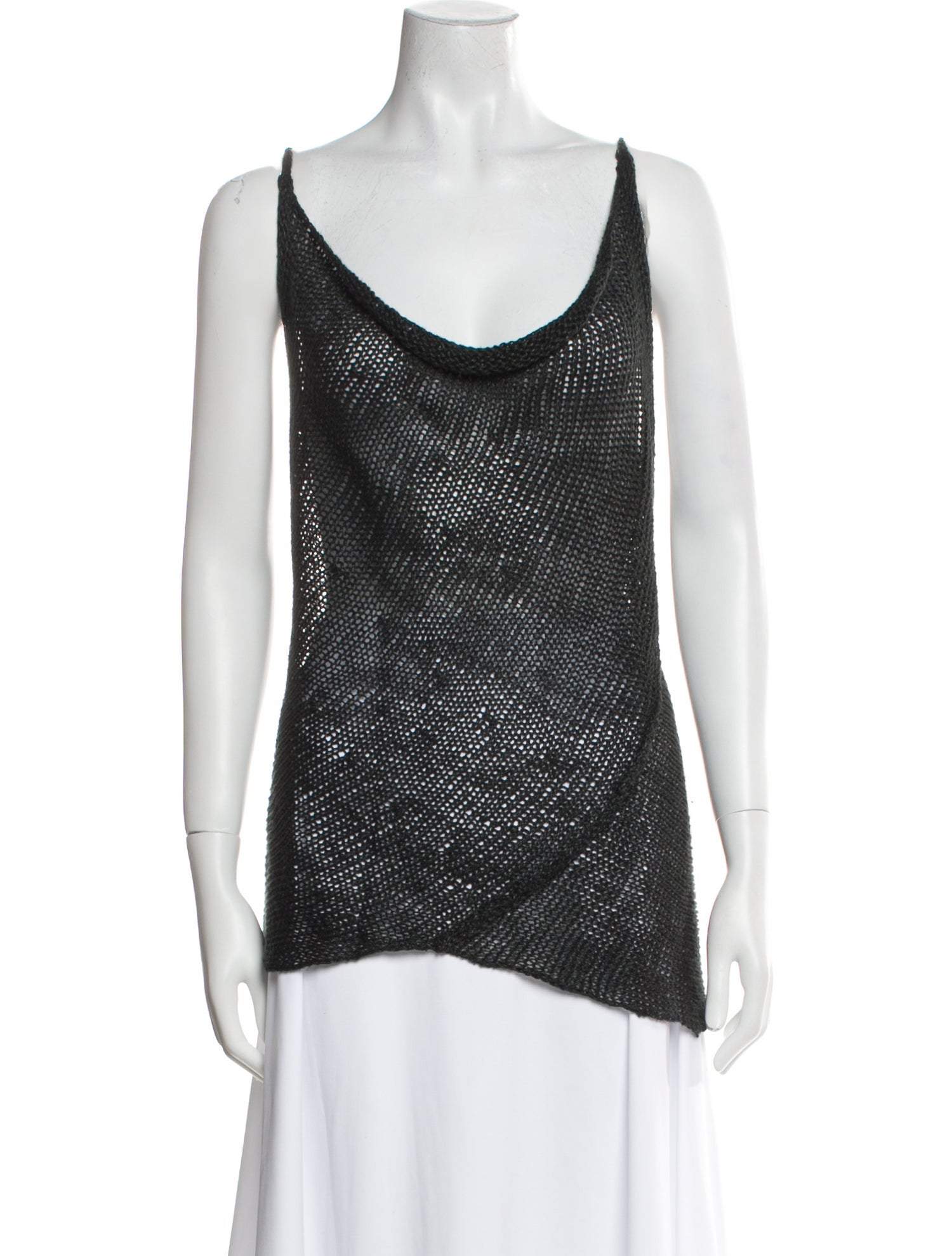 Donna Karan Linen Scoop Neck Top