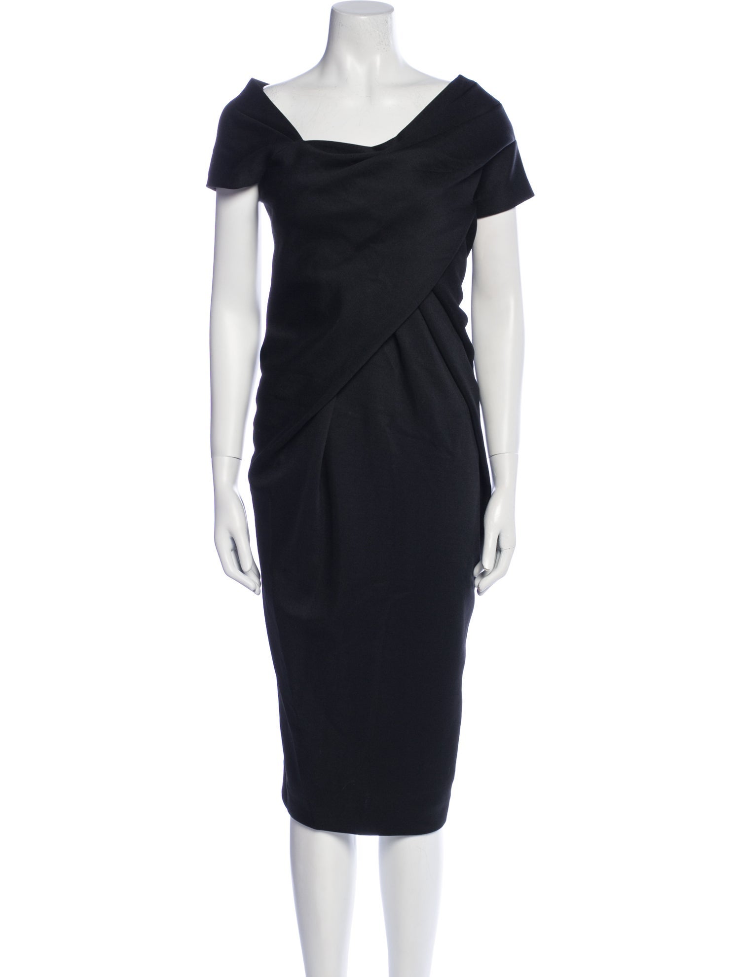 Donna Karan Cowl Neck Midi Length Dress