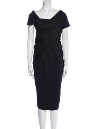 Donna Karan Cowl Neck Midi Length Dress