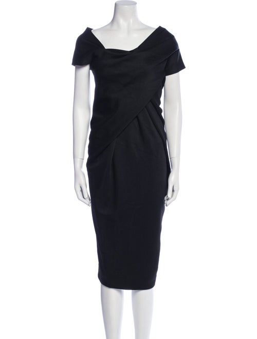 Donna Karan Cowl Neck Midi Length Dress